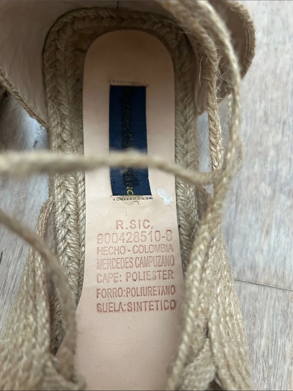 Mercedes Campuzano Women’s Natural Braided Espadrille Sandals - Lace-Up size 10